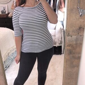 Michael Stars for Anthropologie medium/large blue striped top